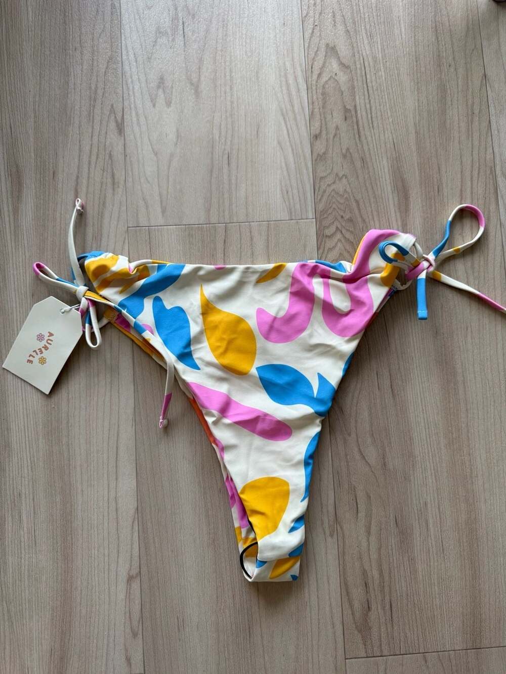 Aurelle Abstract Colorful Side-Tie Bikini Bottoms Size XL